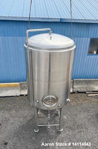 Unused- 2000 Gallon 304 Stainless Steel Jacketed Brewery Tank. Insulated. 51 BBL Brewery Tank. Jacketed for cooling, rated 36.25psi. Cone bottom discharge: 2" tri-clamp with pipe to side and butterfl...