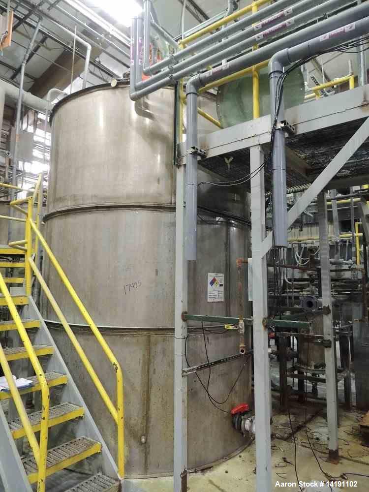 Used Stainless Steel Mix Tank, 3400 Gallon