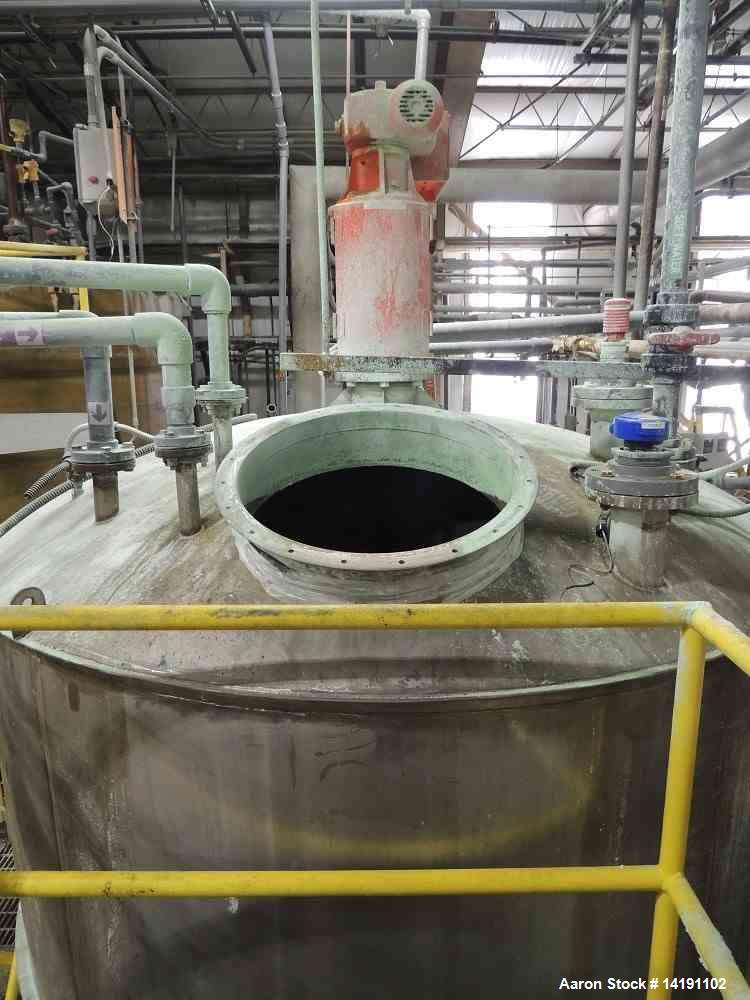 Used- Stainless Steel Mix Tank, 3400 Gallon