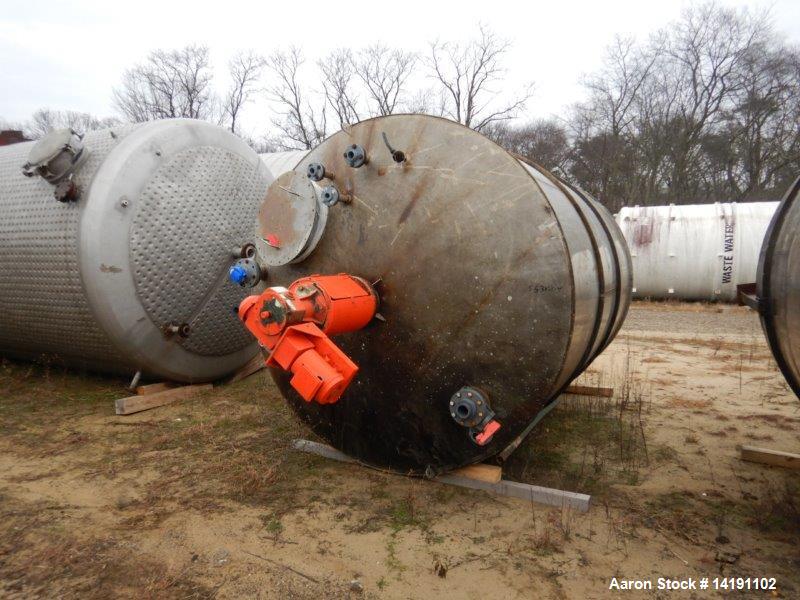 Used- Stainless Steel Mix Tank, 3400 Gallon