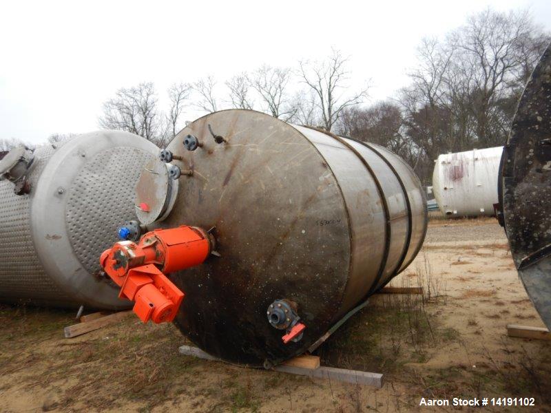 Used Stainless Steel Mix Tank, 3400 Gallon