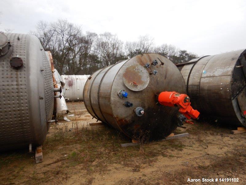 Used Stainless Steel Mix Tank, 3400 Gallon
