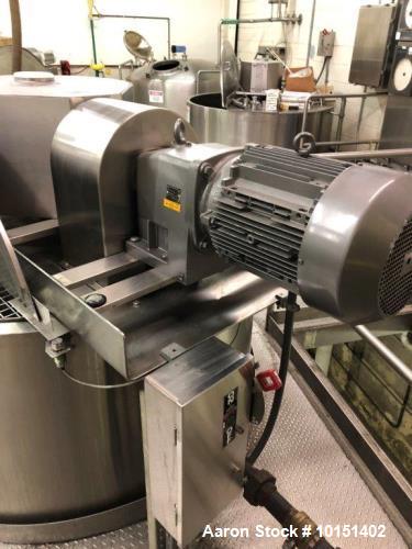 Used- Lee Industries Approximately 1,500 Gallon 304 Stainless Steel Jacketed Dou