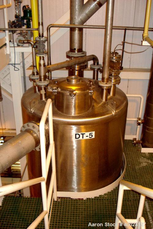 Used: Steel Pro Inc pressure tank,1500 gallon, 316L stainless steel, vertical. 72" diameter x 96" straight side, dished top and bottom. Internal rated 14.9 psi at 212 deg.f.. Openings top (5) 2",(3) ...