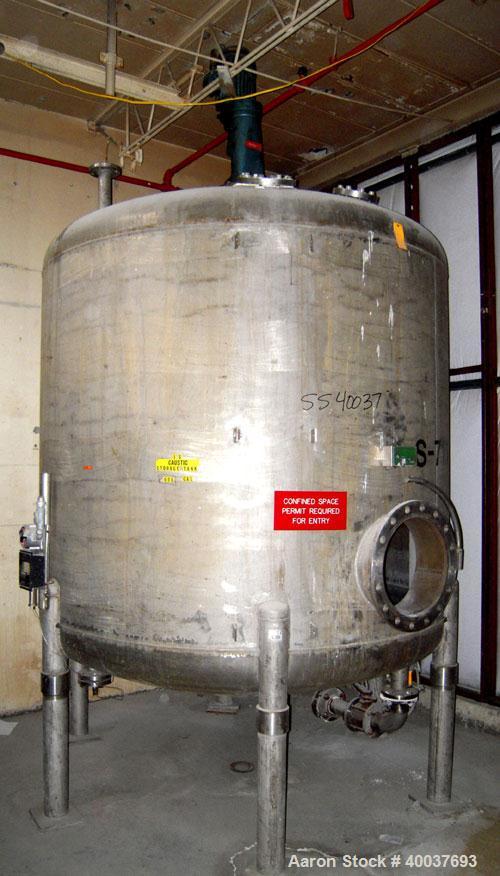 Used- P.X. Engineering Tank, 2000 gallon, Stainless steel, Vertical. Approximately 84" diameter x 72" straight side, dished ...