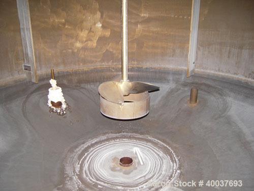 Used P.X. Engineering Tank, 2000 gallon, Stainless steel, Vertical. Approximately 84" diameter x 72" straight side, dished top and bottom. Top entering Cleveland agitator, model FGBS4, approximate 2"...