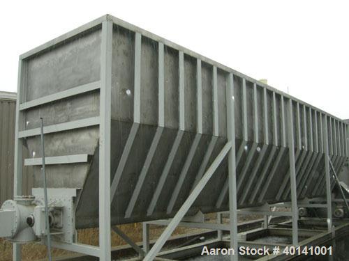 Used: Moon Fabricators 316 stainless steel tank, rectangular, with bottom screw conveyor discharge. Year 2000, serial #B-8025. With 1,000 gallon stainless steel tank.