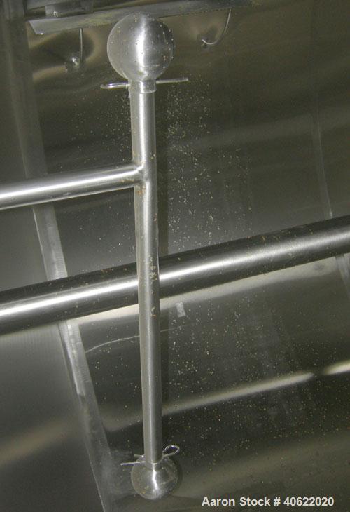 Used DCI tank, 3500 Gallon, 304 stainless steel, jacketed.  107" diameter x 91 3/16" straight side.  Dish top, sloped bottom.  12 3/4" bottom sidewall dimple jacket rated 150 psi @ 100 degrees F.  Ga...