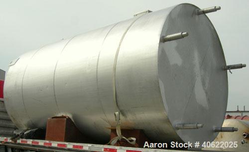 Used DCI tank, 4500 gallon, 304 stainless steel, jacketed. 89 1/4" diameter x 168" straight side. Dish top, sloped bottom. 22" bottom sidewall dimple jacket rated 150 psi @ 100 degrees F. Top opening...