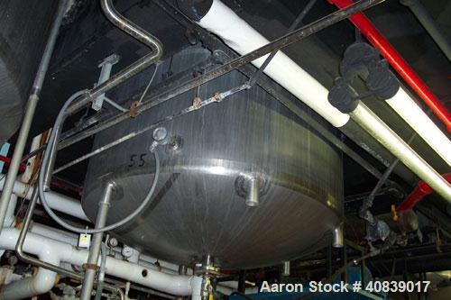 Used Walker 1500 gallon, stainless steel,   jacketed vac mix tank, model SP6375, serial #766, ASME 504, year 1976. Vessel 50 psi at 300 degrees, jacket 75 psi at 300 degrees. Vessel designed for full...