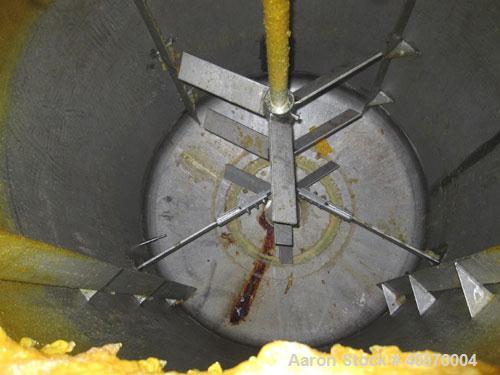 Used Imperial Mix Tank, 1,500 Gallon, Stainless Steel, Open top with hinged cover, dish bottom.  70" diameter x 8' straight side. (4) internal baffles.  Top center bridge mounted Falk agitator, 10 hp...