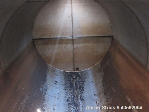 Used Tank, 4900 Gallon, 304 Stainless Steel, Horizontal. 78" Diameter x 240" straight side, flat ends. Openings: top (2) 2-3/8" threaded, (2) 3-1/4", 18" manway with cover; end 2"; bottom (3) approxi...
