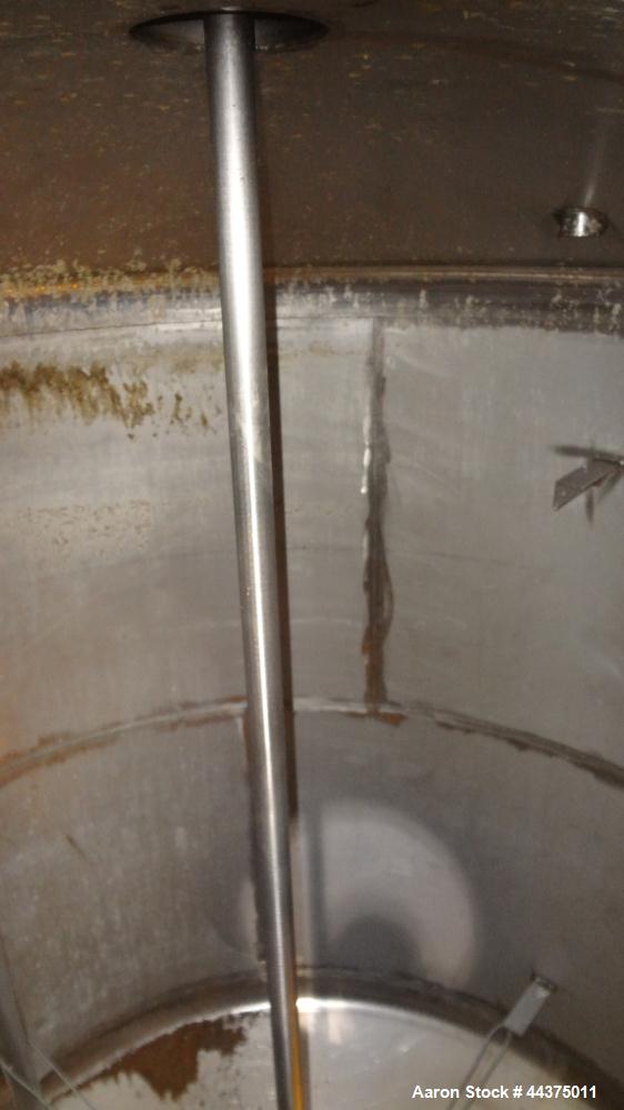 Used- Tank, 1500 Gallon, 316 Stainless Steel, Vertical. Approximate 76" diameter x 72" straight side, dished top and bottom....