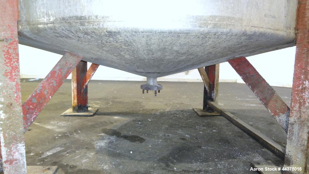 Used- Tank, 3000 Gallon, 321 Stainless Steel, Vertical. Approximate 84" diameter x 118" straight side, flat welded top, cone...