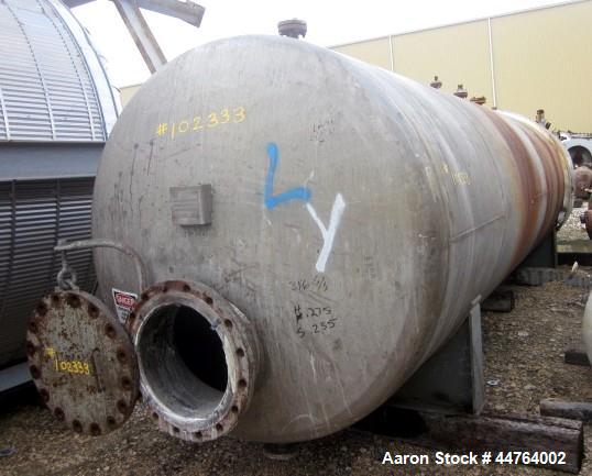 Used Harris Tanks Pressure Tank, 4500 Gallon, 316L Stainless Steel, Horizontal. 72" Diameter x 240" straight side, dished heads. Internal rated 50 psi at -20 to 250 degrees F. End manway with cover. ...