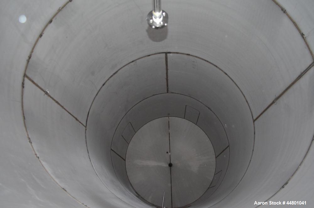 Used Par Piping & Fabrication Tank, 3500 Gallon, 304 Stainless Steel, Vertical. 72" Diameter x 192" straight side, coned top & bottom, (1) spray nozzle. Openings top 2", 3", 8", 19" man way with cove...