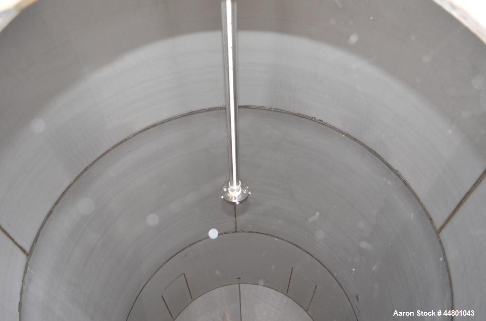 Used Par Piping & Fabrication Tank, 2500 Gallon, 321 Stainless Steel, Vertical. 72" Diameter x 144" straight side, coned top & bottom, (1) spray nozzle. Openings top (2) 2", 6", 19" man way with cove...