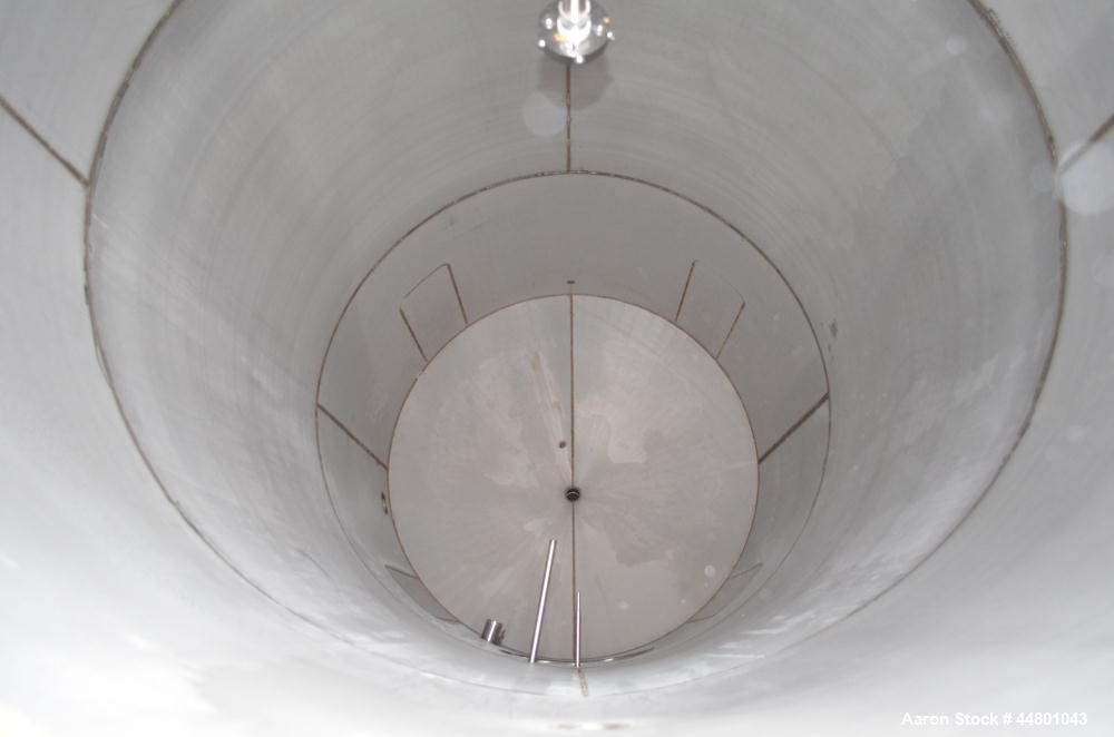 Used Par Piping & Fabrication Tank, 2500 Gallon, 321 Stainless Steel, Vertical. 72" Diameter x 144" straight side, coned top & bottom, (1) spray nozzle. Openings top (2) 2", 6", 19" man way with cove...
