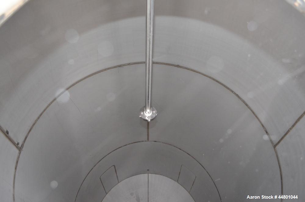 Used Par Piping & Fabrication Tank, 2500 Gallon, 321 Stainless Steel, Vertical. 72" Diameter x 144" straight side, coned top & bottom, (1) spray nozzle. Openings top (2) 2", 6", 19" man way with cove...