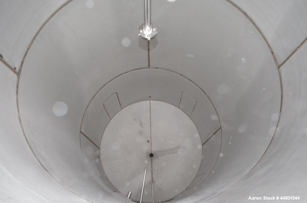 Used Par Piping & Fabrication Tank, 2500 Gallon, 321 Stainless Steel, Vertical. 72" Diameter x 144" straight side, coned top & bottom, (1) spray nozzle. Openings top (2) 2", 6", 19" man way with cove...