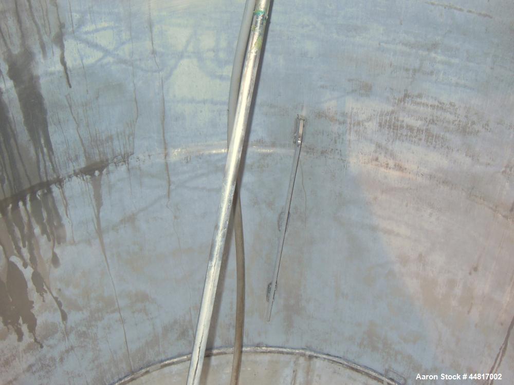 Used Tank, 1000 Gallons, 304 Stainless Steel, Vertical. Approximately 67" diameter x 72" straight side, flat welded top, slight dished bottom. Top entering clamp agitator, 1" diameter shaft with (2) ...