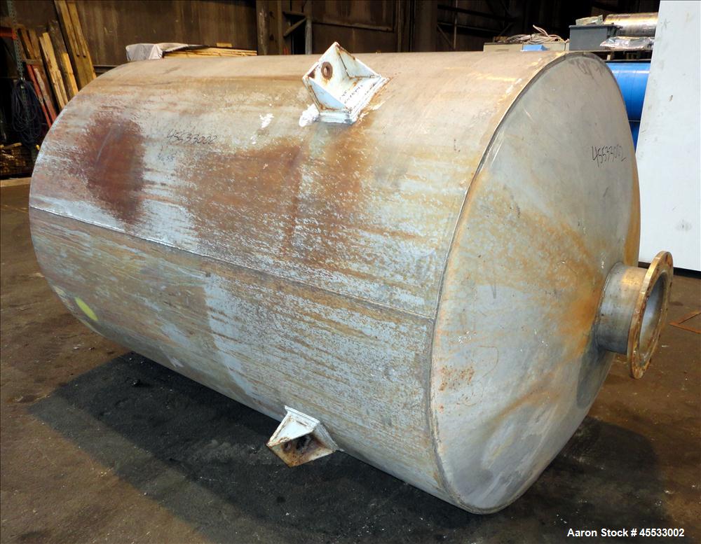 Used 1244 Gallon, 316 Stainless Steel Tank. Approximately 65" diameter x 84" straight side. Dished top and bottom. 10" flange top center opening, 10" side outlet and a 6" center bottom outlet. Includ...
