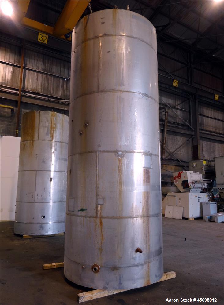 Used- Tank, 4750 Gallon, 304 Stainless Steel, Vertical.