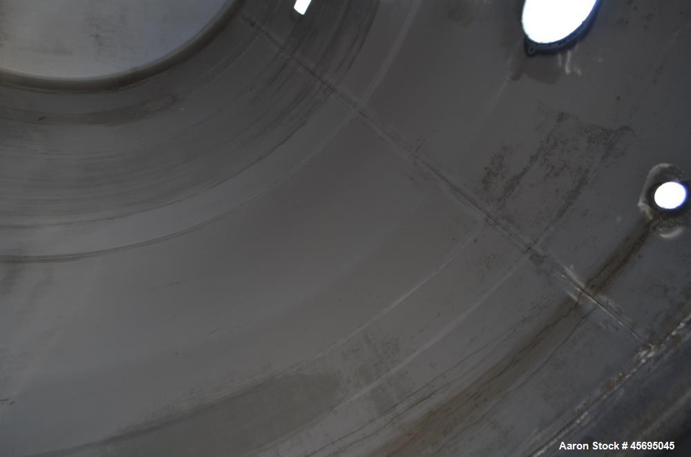 Used Tank, 1400 Gallon, Stainless Steel, Horizontal. 66" Diameter x 82" straight side, dished heads. Openings top (3) 1-1/2", 2", (2) 3", (2) 4", 6", heads 1-1/2", (2) 4" outlets, 18" man way with co...
