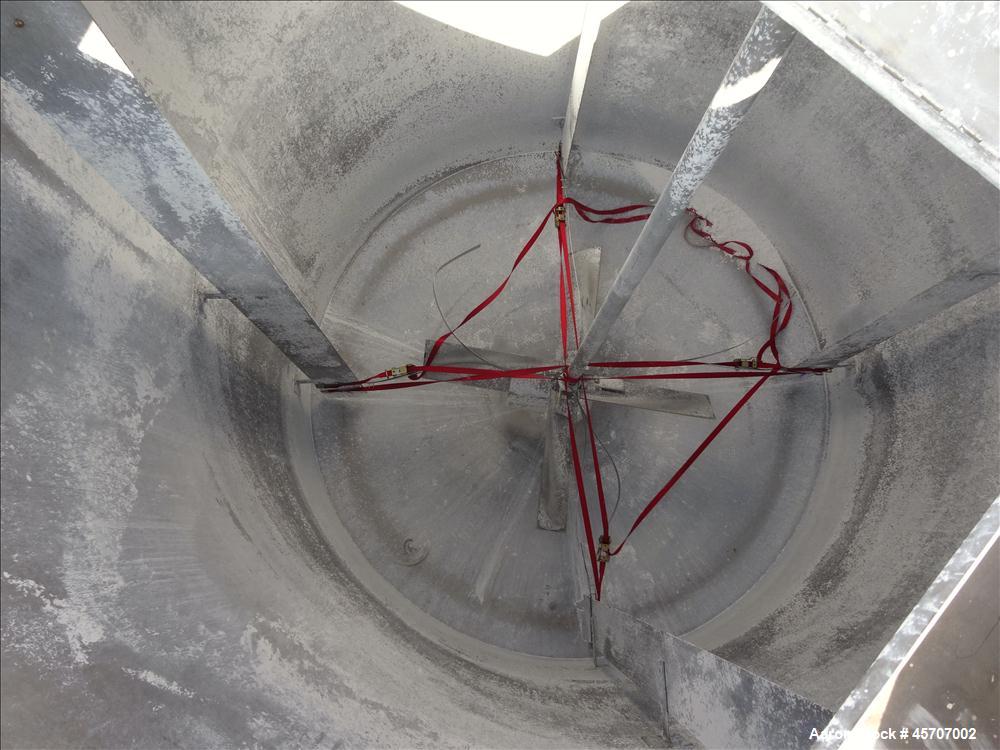 Used Bright Sheet Metal Tank, Approximately 4,000 Gallon, 304 Stainless Steel, Vertical. 100" diameter x 120" straight side. Flat top, coned bottom. 34" x 32" top hinged manway cover, 2" center botto...