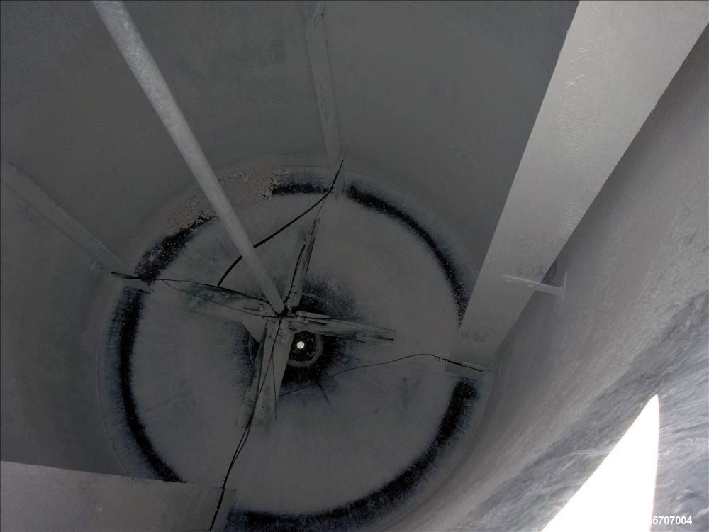 Used Bright Sheet Metal Tank, Approximately 4,000 Gallon, 304 Stainless Steel, Vertical. 100" diameter x 120" straight side. Flat top, coned bottom. 34" x 32" top hinged manway cover, 2" center botto...