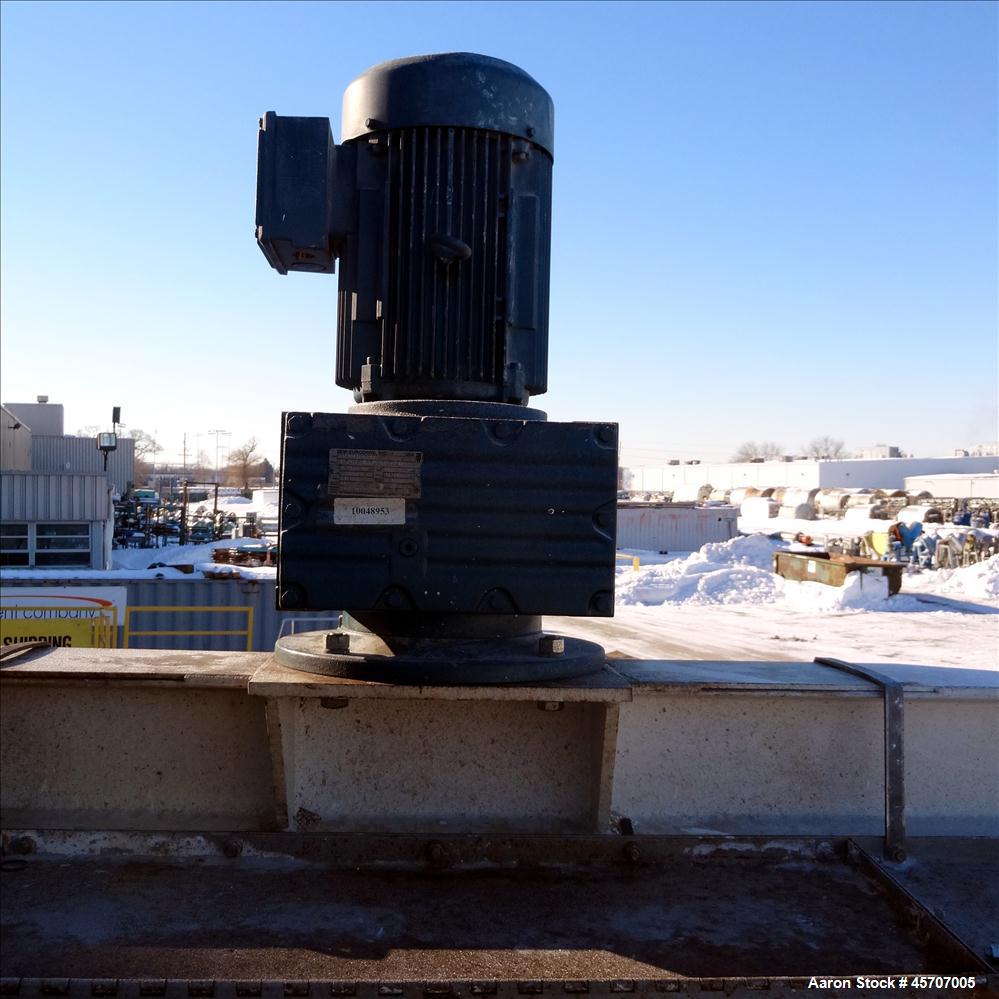 Used Bright Sheet Metal Tank, Approximately 4,000 Gallon, 304 Stainless Steel, Vertical. 100" diameter x 120" straight side. Flat top, coned bottom. 34" x 32" top hinged manway cover, 2" center botto...