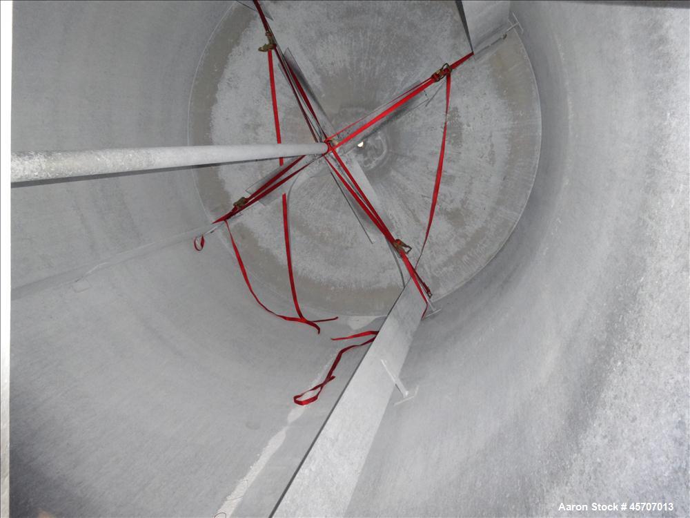 Used Bright Sheet Metal Tank, Approximately 4,000 Gallon, 304 Stainless Steel, Vertical. 100" diameter x 120" straight side. Flat top, coned bottom. 34" x 32" top hinged manway cover, 2" center botto...