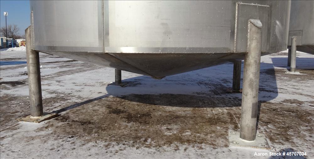 Used Bright Sheet Metal Tank, Approximately 4,000 Gallon, 304 Stainless Steel, 