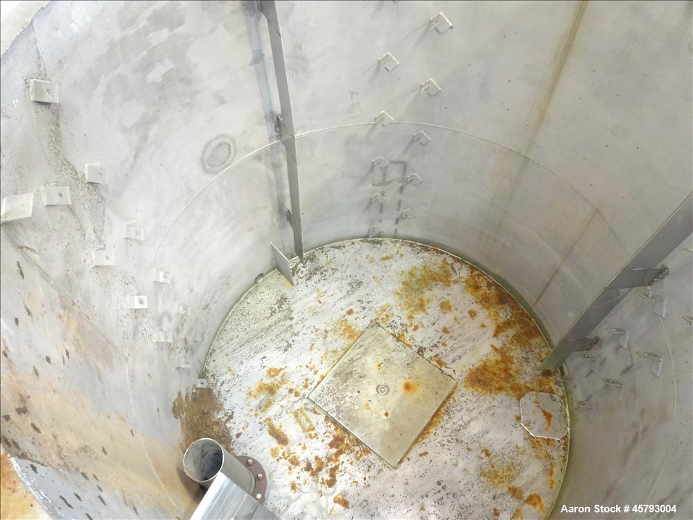 Used Tank, Approximately 1,900 Gallon, 316 Stainless Steel, Vertical.