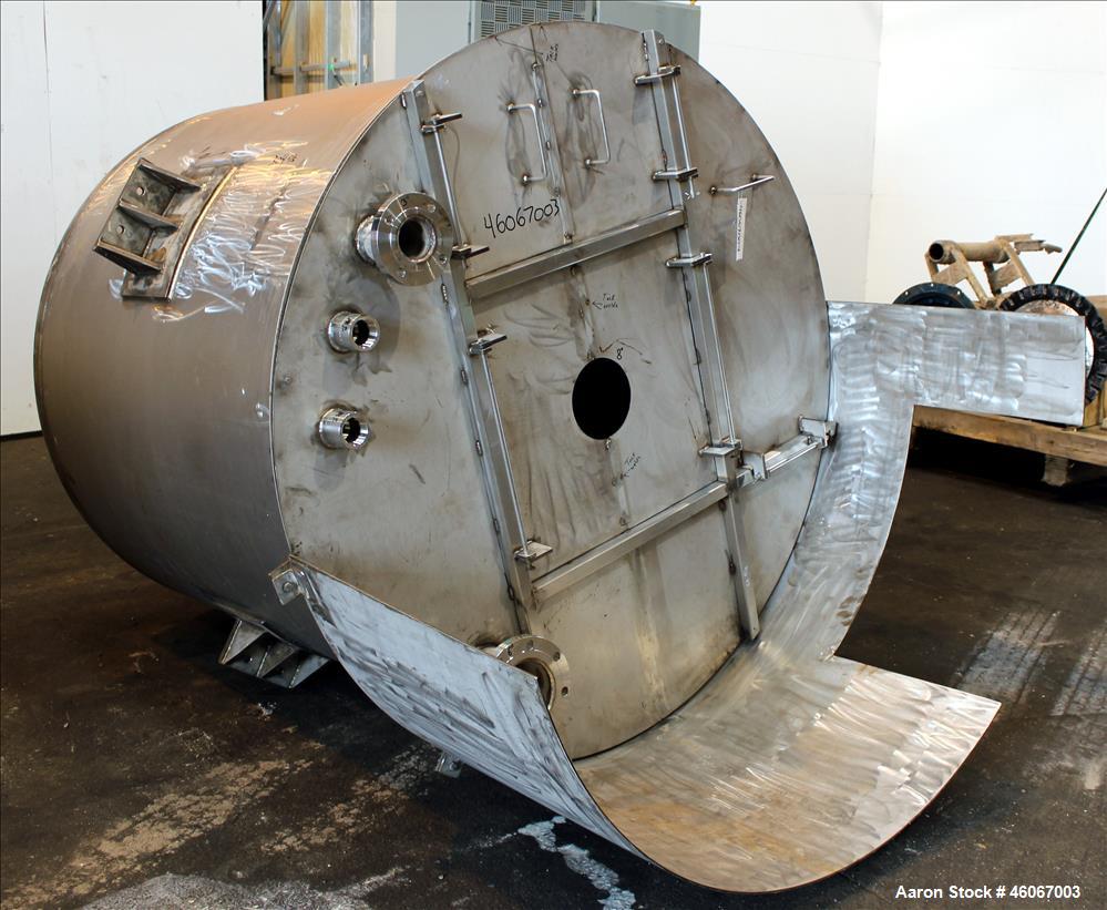 Used Dispersion Tank, Approximately 1000 Gallon, 304 Stainless steel, Vertical. Approximately 66" diameter x 60" straight side. Flat top, dished bottom. Openings top: (1) 8", (1) 6", (1) 3", (2) 2". ...