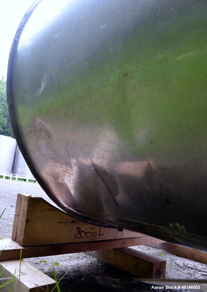 Tank, Approximate 1800 Gallon, Stainless Steel, Vertical.