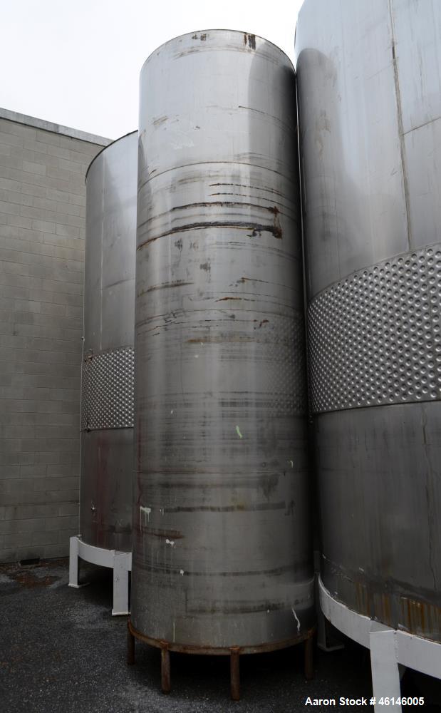 Used Tank, Approximate 2300 Gallon, Stainless Steel, Vertical.