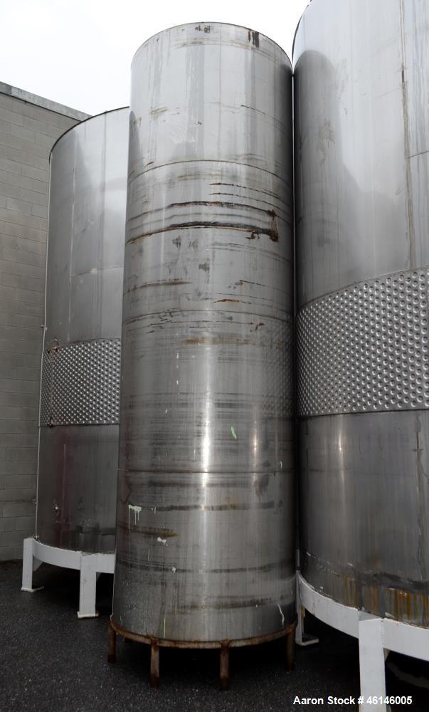 Used- Tank, Approximate 2300 Gallon, Stainless Steel, Vertical.