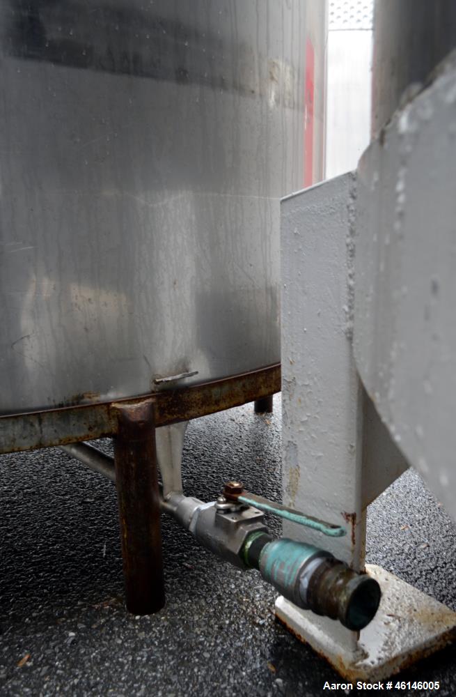 Used Tank, Approximate 2300 Gallon, Stainless Steel, Vertical.