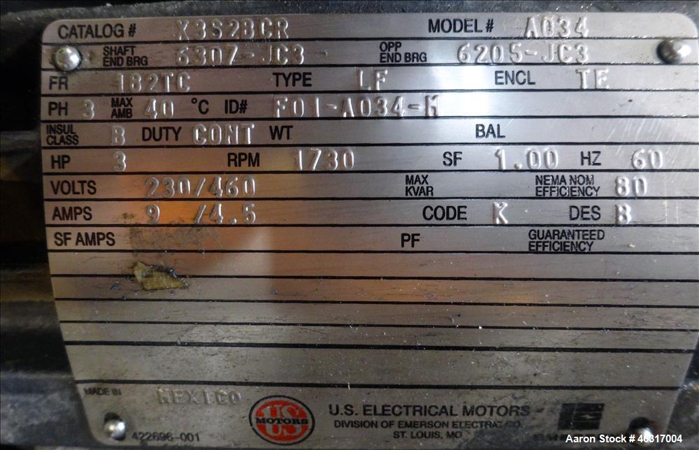Unused- Tank, Approximately 3,000 Gallon, 304 Stainless steel, Vertical. Approximately 102" diameter x 99" straight side. Flat top with hinged covers, sloped bottom. Top bolt on bridge mounted agitat...