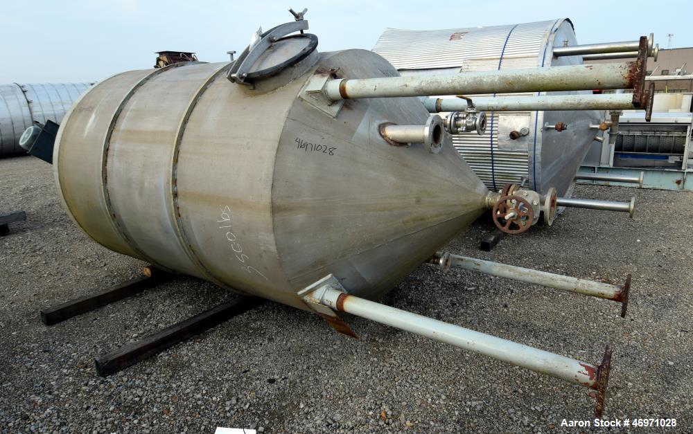 Used- Tank, Approximate 1000 Gallon, 321 Stainless Steel, Vertical.