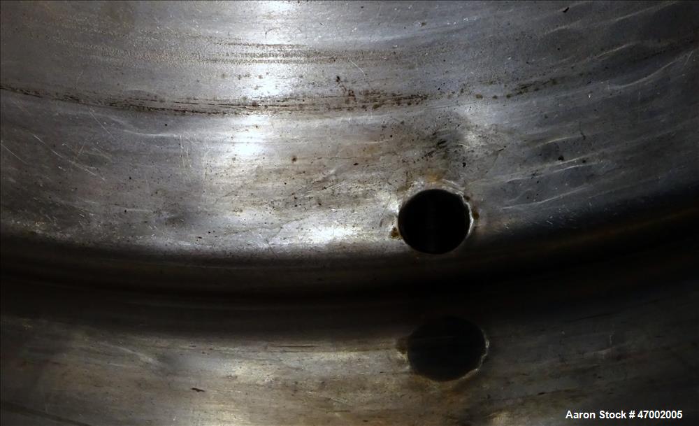 Used Mixing Tank, 1,500 Gallon, 304 Stainless Steel, Vertical.