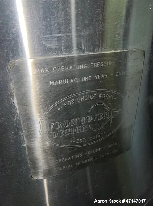 Used Fronhofer 40BBL (1240 gallon) Stainless Steel Brite Tank