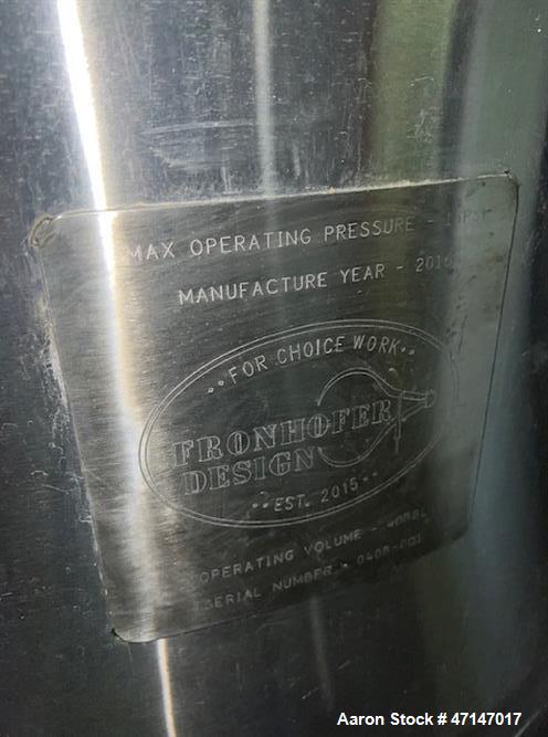 Used-Fronhofer 40BBL (1240 gallon) Stainless Steel Brite Tank