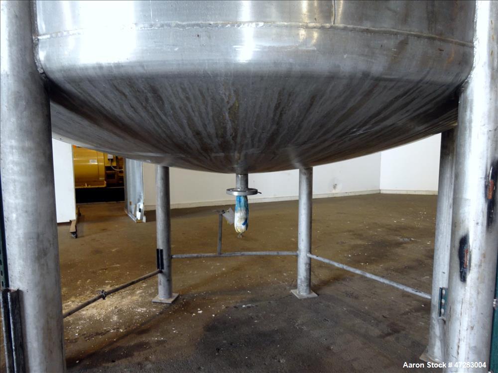 Used Tank, Approximate 1,850 Gallon, 304 Stainless Steel, Vertical.