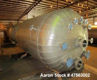 Unused- Tank, 2,150 Gallon. 304L stainless steel. 6 diameter x 7 11" high, vertical, dished heads. Internal rated 45 psig - temp. rating 200 deg F. With aluminium exterior insulation covering. With m...