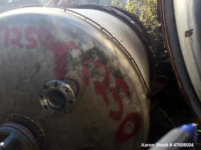 Used Toledo Tank, Approximately 2,600 Gallon, 304 Stainless Steel, Vertical. Approximate 72” diameter x 135” straight side. Internal rated 30 psi at 375 degrees F. 5/16" Wall thickness. Includes a Ch...