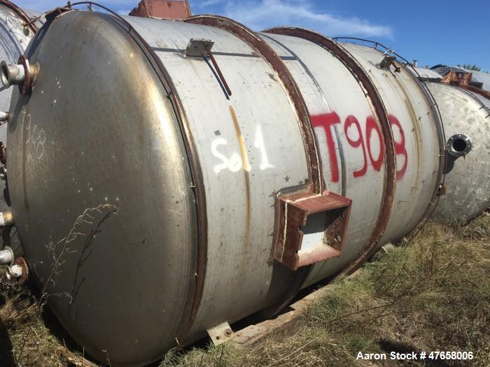 Used Falco Tank, Approximately 2,500 Gallon, 304 Stainless Steel, Vertical. Approximate 89” diameter x 138” straight side. Internal rated 40 psi & Full Vacuum. 5/16" Wall thickness.