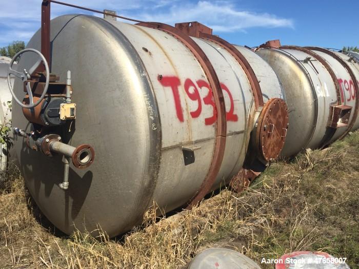 Used Falco Tank, Approximately 2,500 Gallon, 304 Stainless Steel, Vertical. Approximate 89” diameter x 138” straight side. Internal rated 40 psi & Full Vacuum. 5/16" Wall thickness. Serial# 1613-932,...