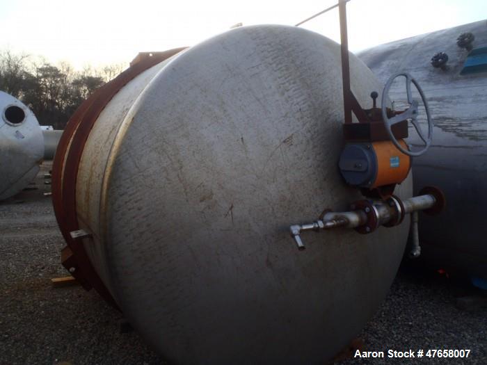 Used Falco Tank, Approximately 2,500 Gallon, 304 Stainless Steel, Vertical. Approximate 89” diameter x 138” straight side. Internal rated 40 psi & Full Vacuum. 5/16" Wall thickness. Serial# 1613-932,...